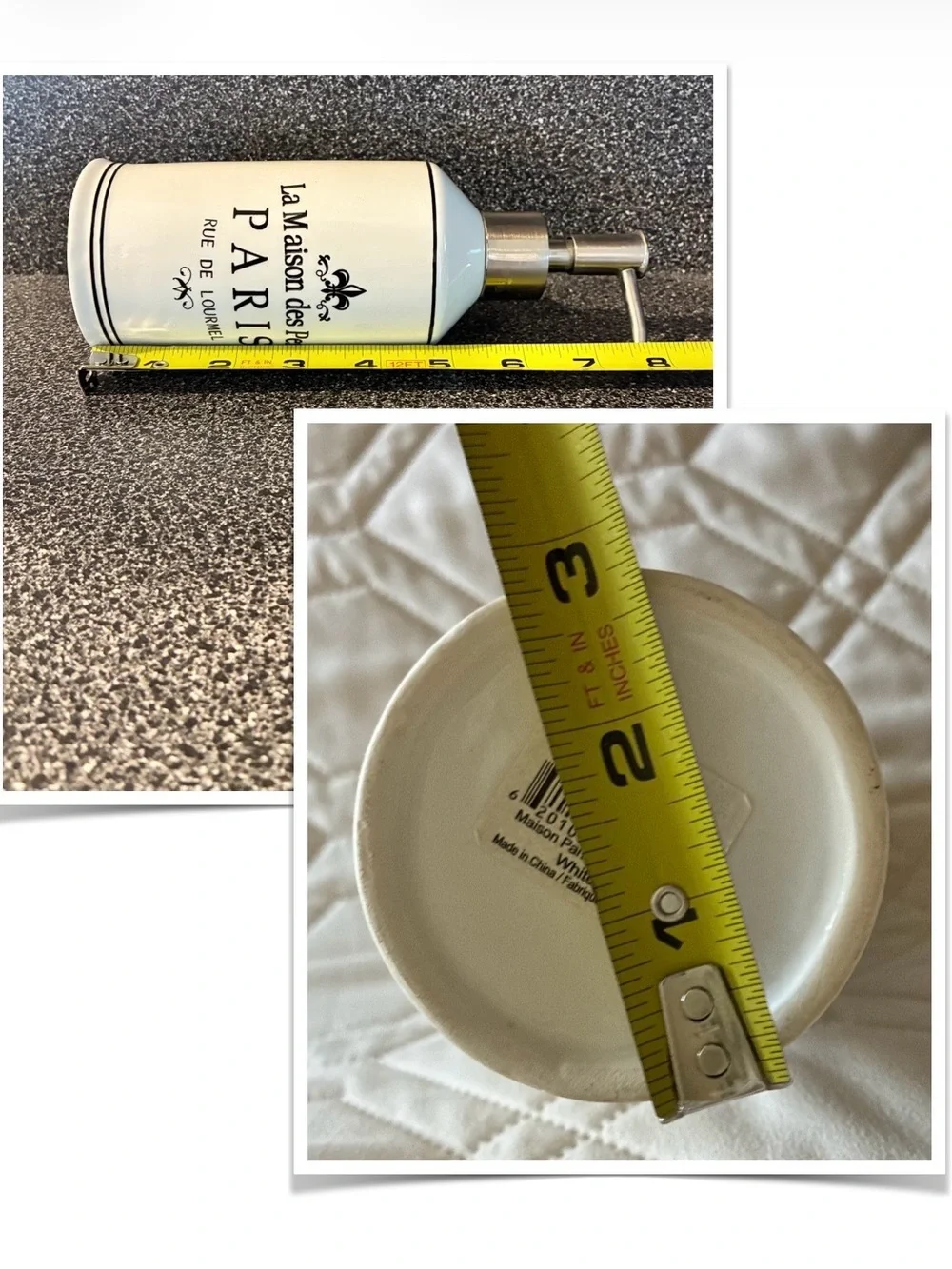 NWT La Maison des Perles Paris Rue de Lourmel Ceramic Bathroom Decor Containers